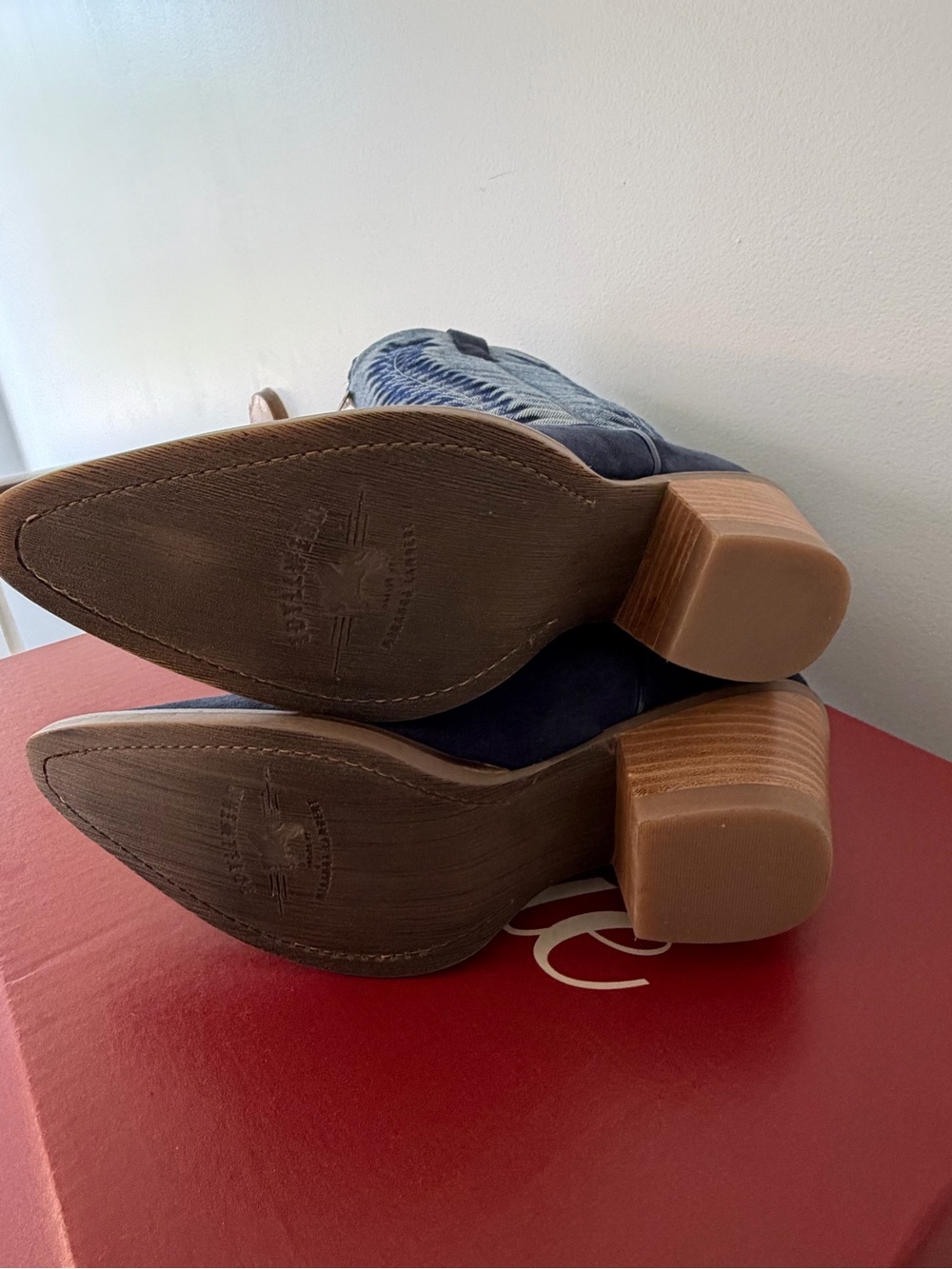 Idyllwind Navy Denim & Suede Western Boots - Picture 4 of 5